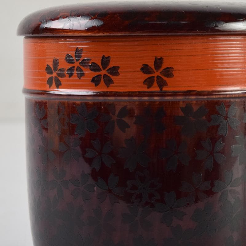 茶道具　中村香鳳作　夜桜蒔絵　珠光棗　共箱　V　9101