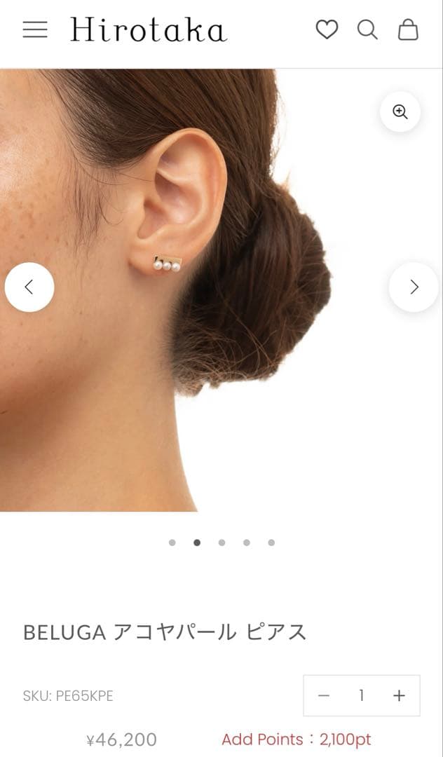 BELUGA アコヤパール ピアス２個　セット