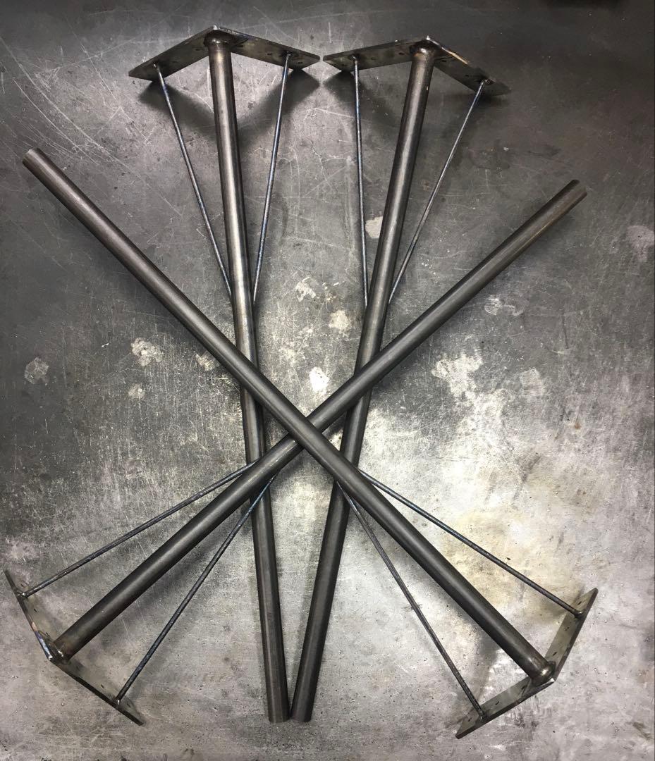 aiiro　無塗装 アイアンレッグ 角度付 高さ400ミリ 3セット