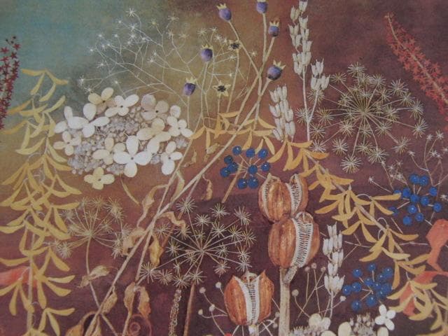 堀文子、【冬の華】、希少な額装用画集より、新品額装付、状態良好