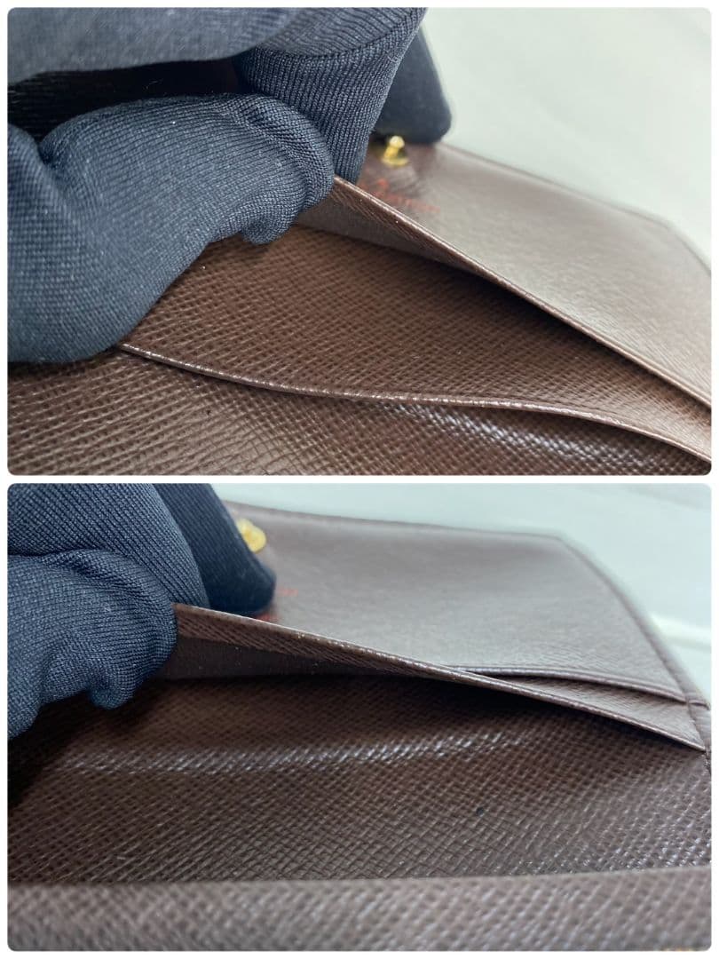 【新型 美品✨️】VUITTON トレゾール ダミエ 二つ折り財布 ホック