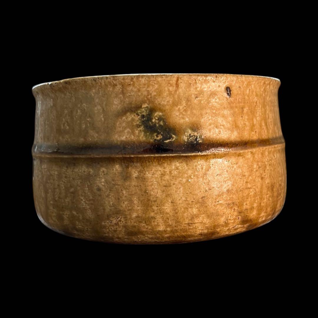 《極美品》茶道具 美濃焼 黄瀬戸茶碗 抹茶碗 共箱付