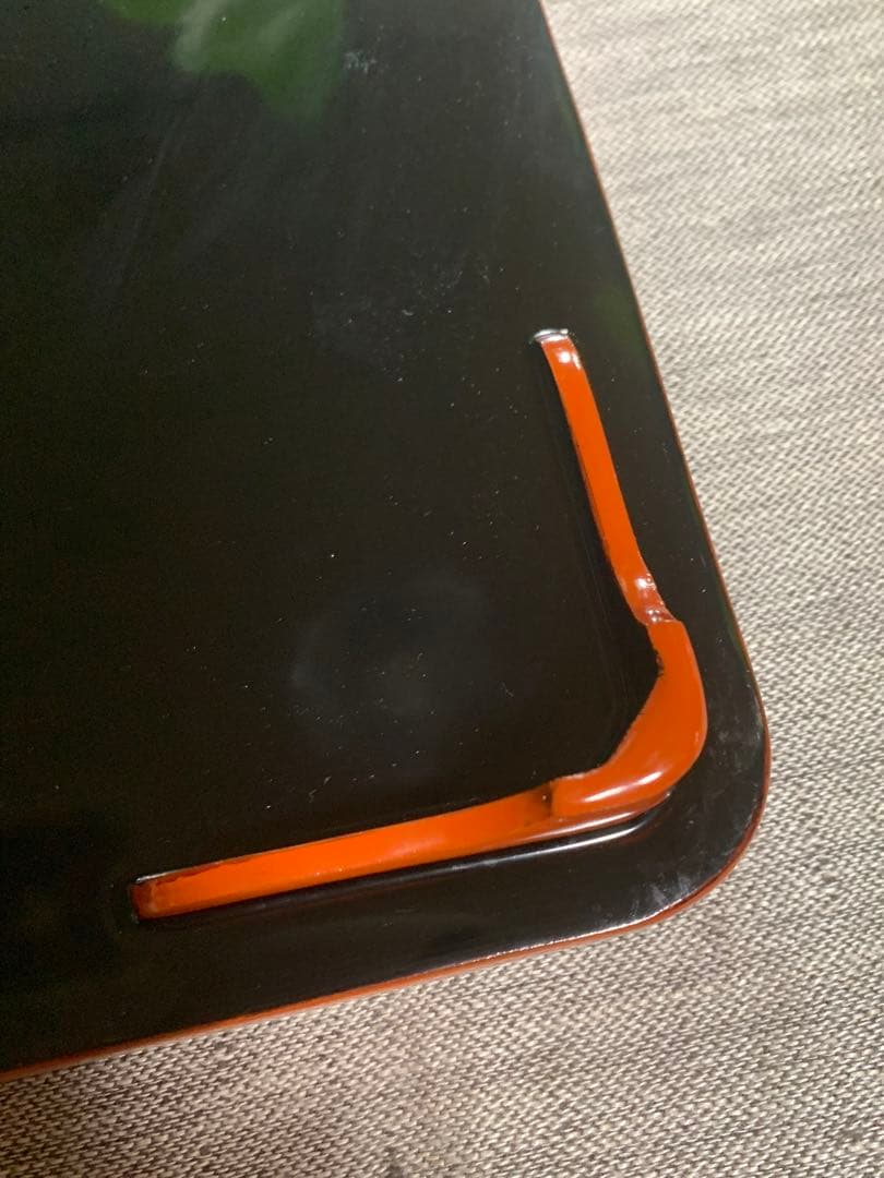 朱塗り 角膳 二枚セット（30cm角 × 高さ5cm）稀にみる美品