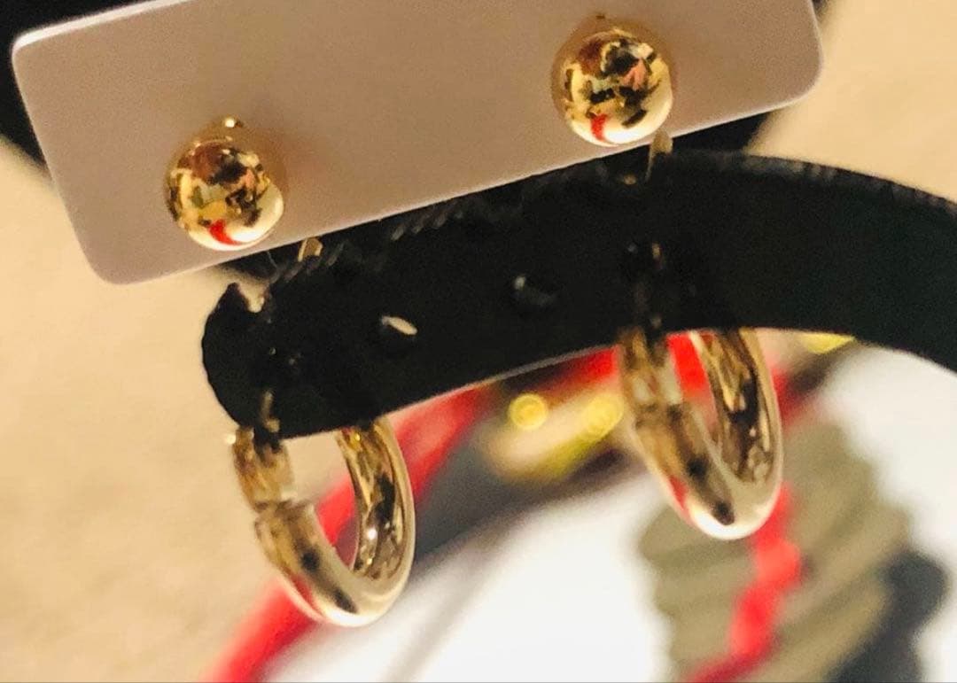 K18YG ピアス2セット