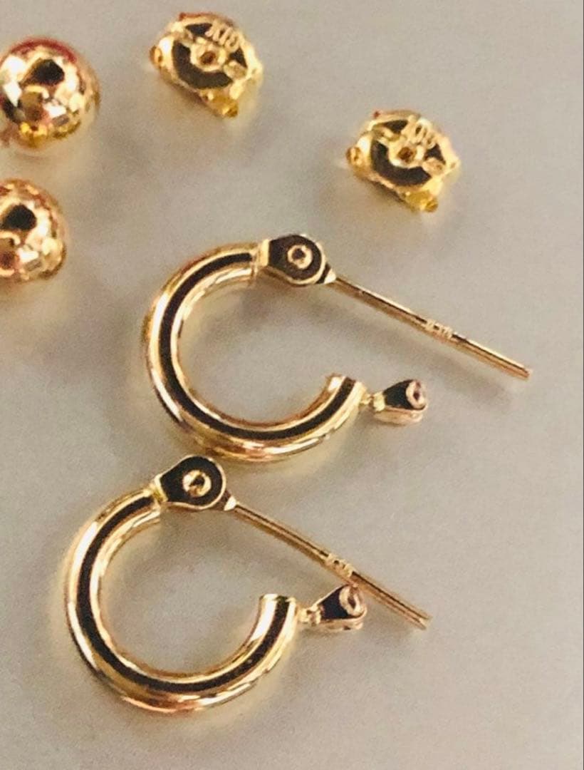 K18YG ピアス2セット