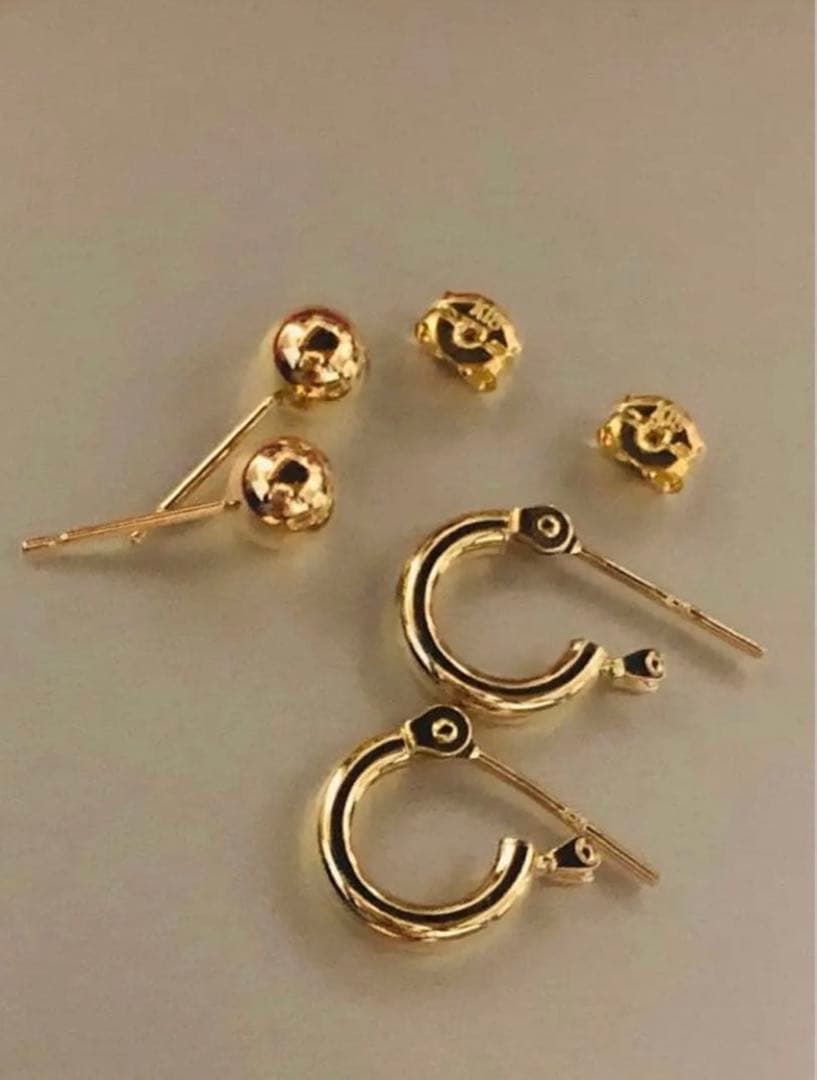 K18YG ピアス2セット