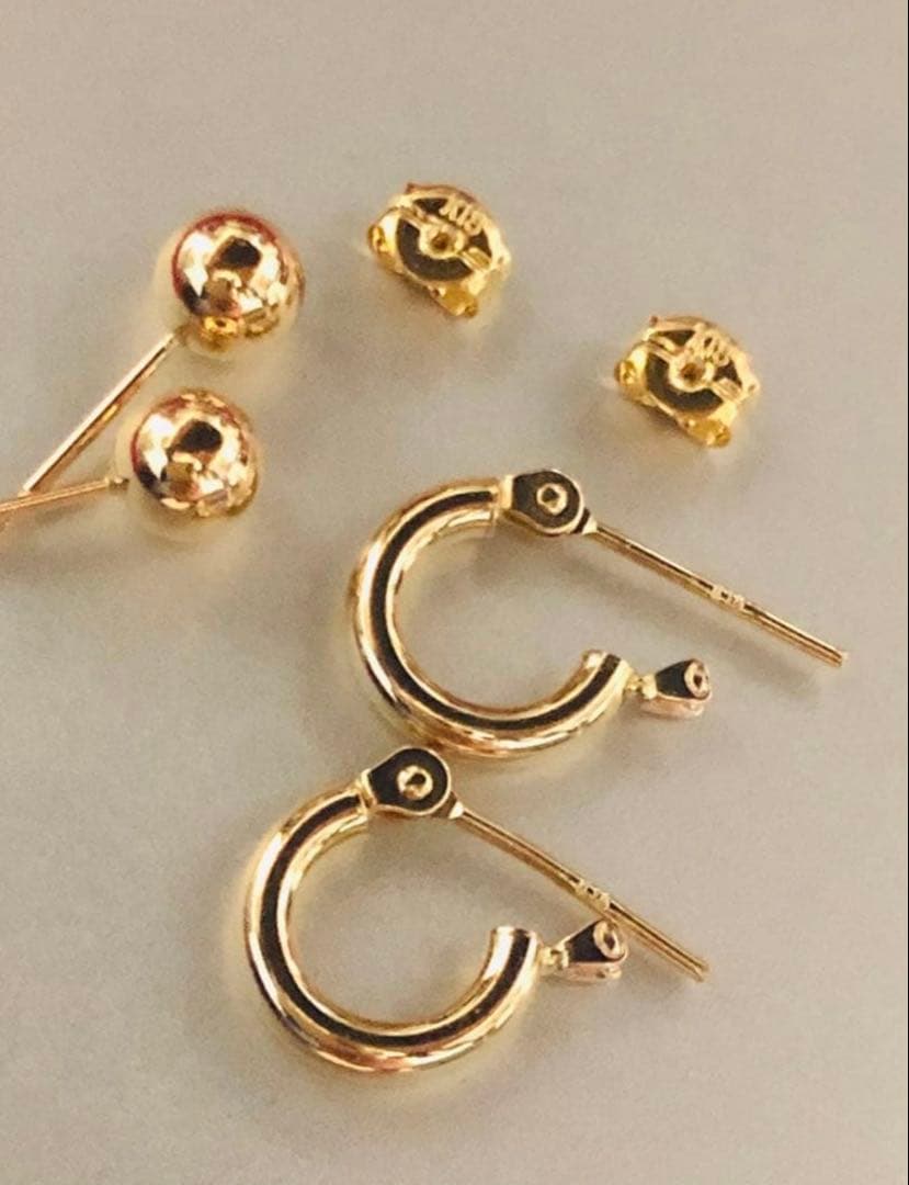 K18YG ピアス2セット