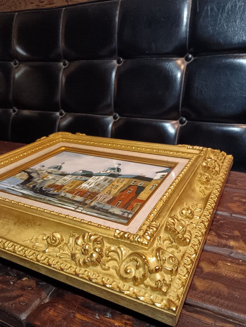 黒沢久 　ベニス　ベネチア　油彩 　サイン　イタリア　ゴールド　水の都　華芳