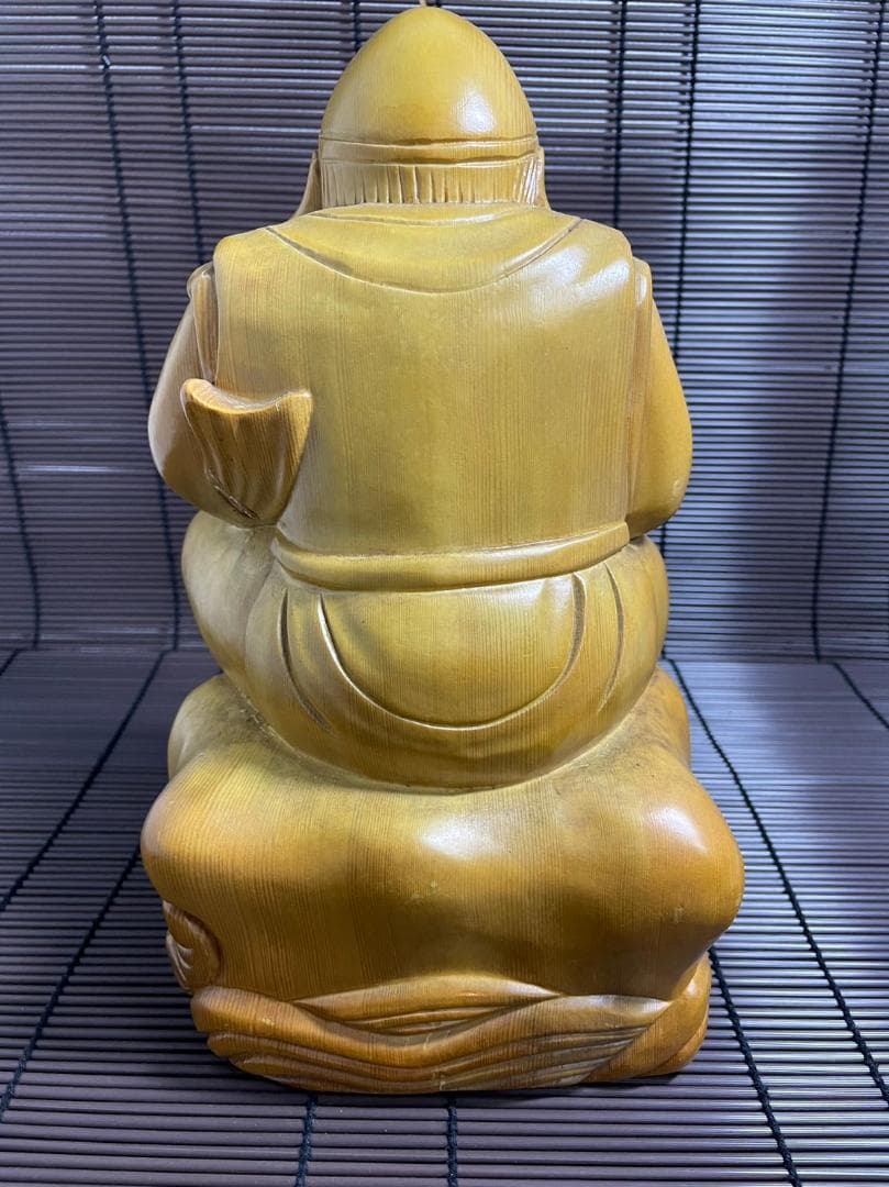 『恵比寿　大黒天』置物　木彫り　木造り　骨董品　高さ30cm 希少