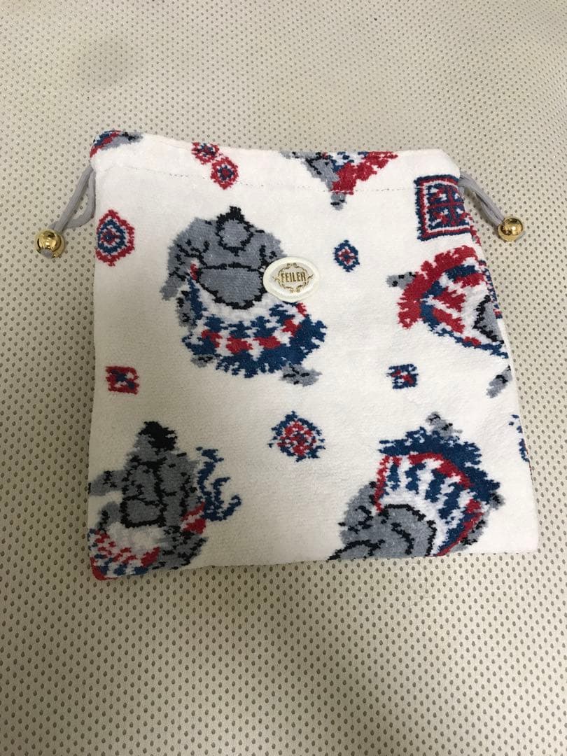 フェイラー　両国国技館限定　力士タオル　巾着　中古　レア