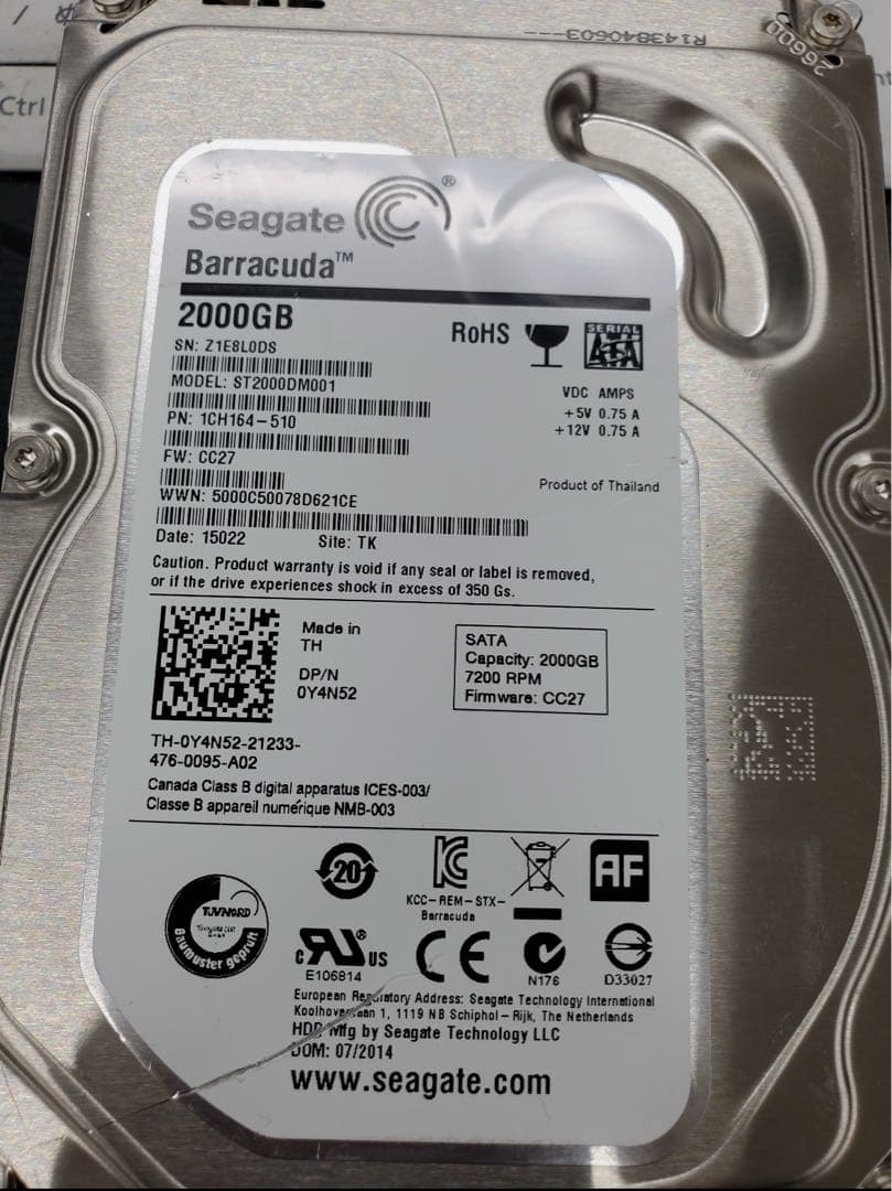 Seagate ST2000DM001⭐︎2TB⭐︎HDD