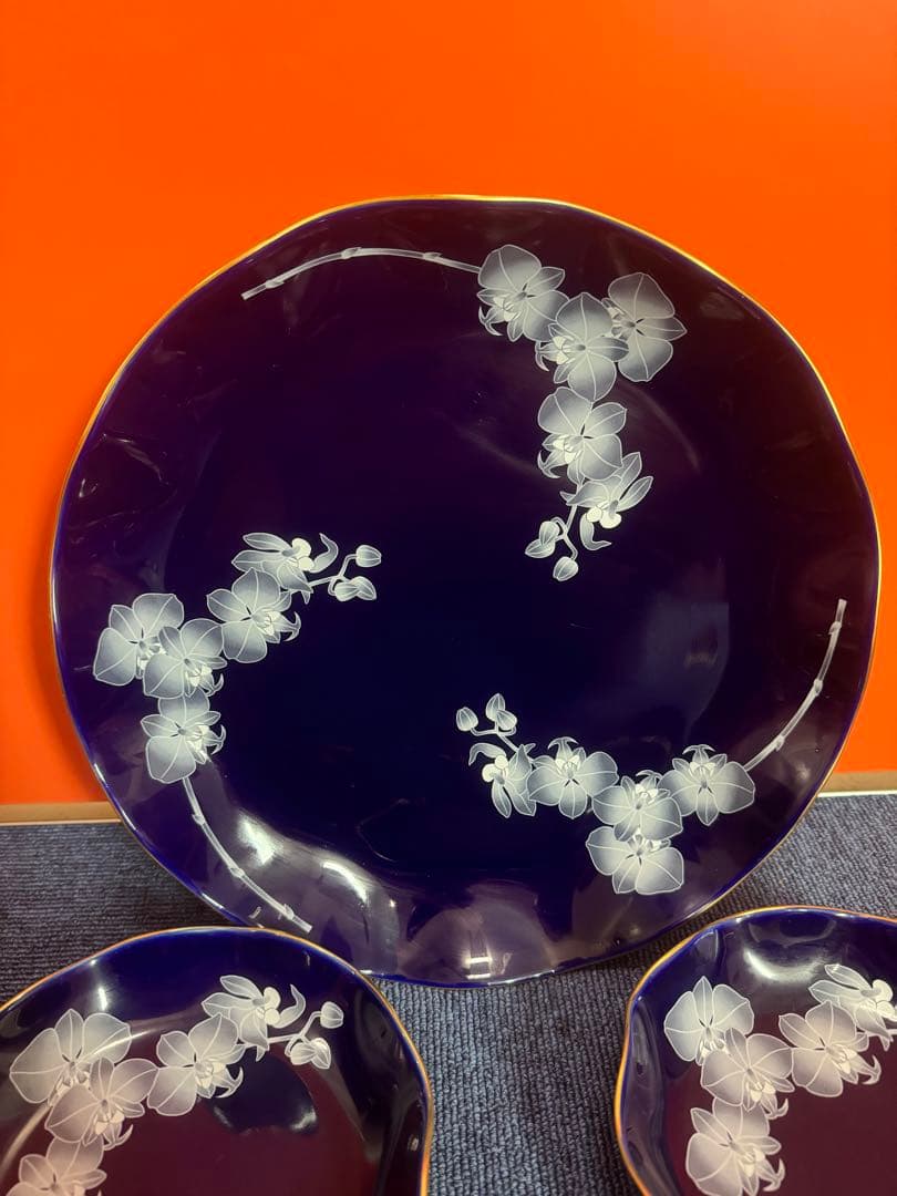 1773 香蘭社　胡蝶蘭　皿　5客　1大4小