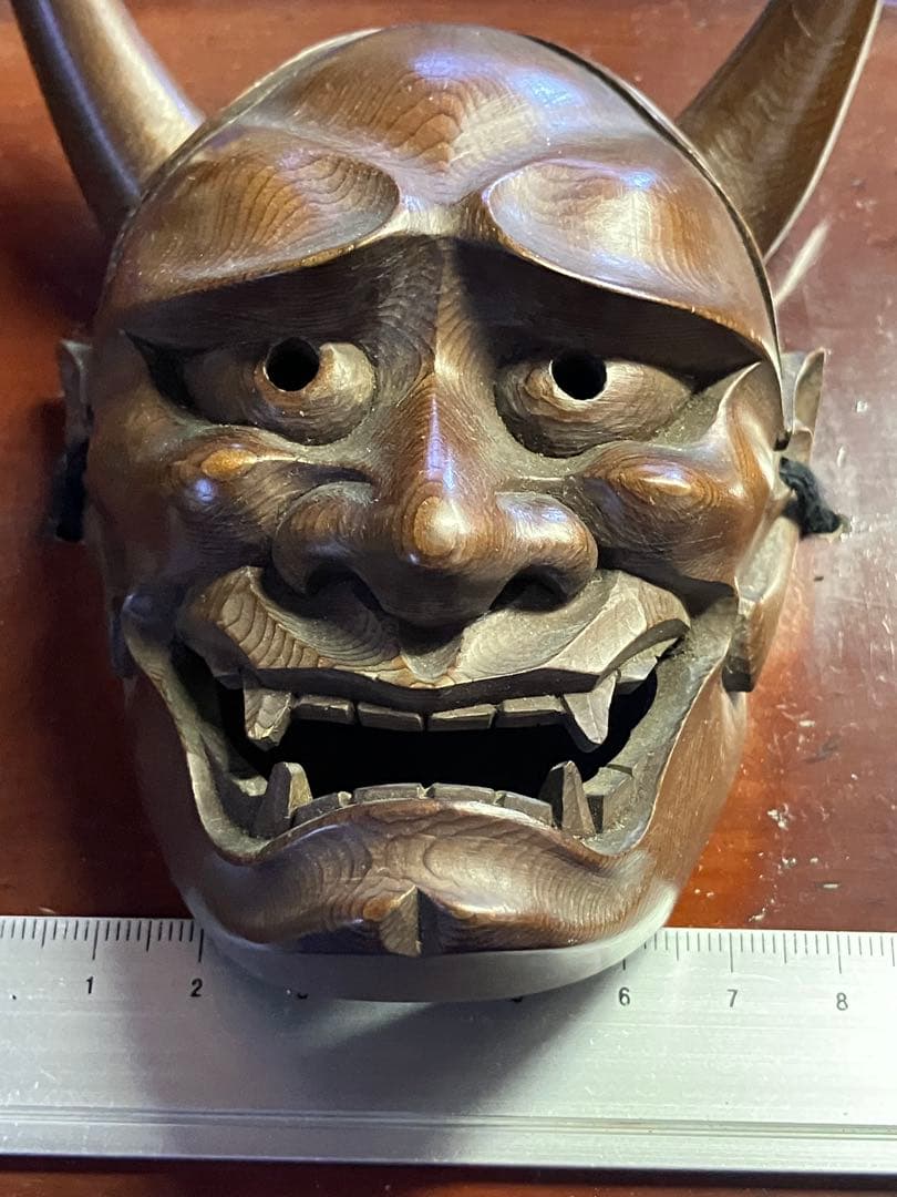 般若　木製 能面 鬼の顔　般若の壁掛け