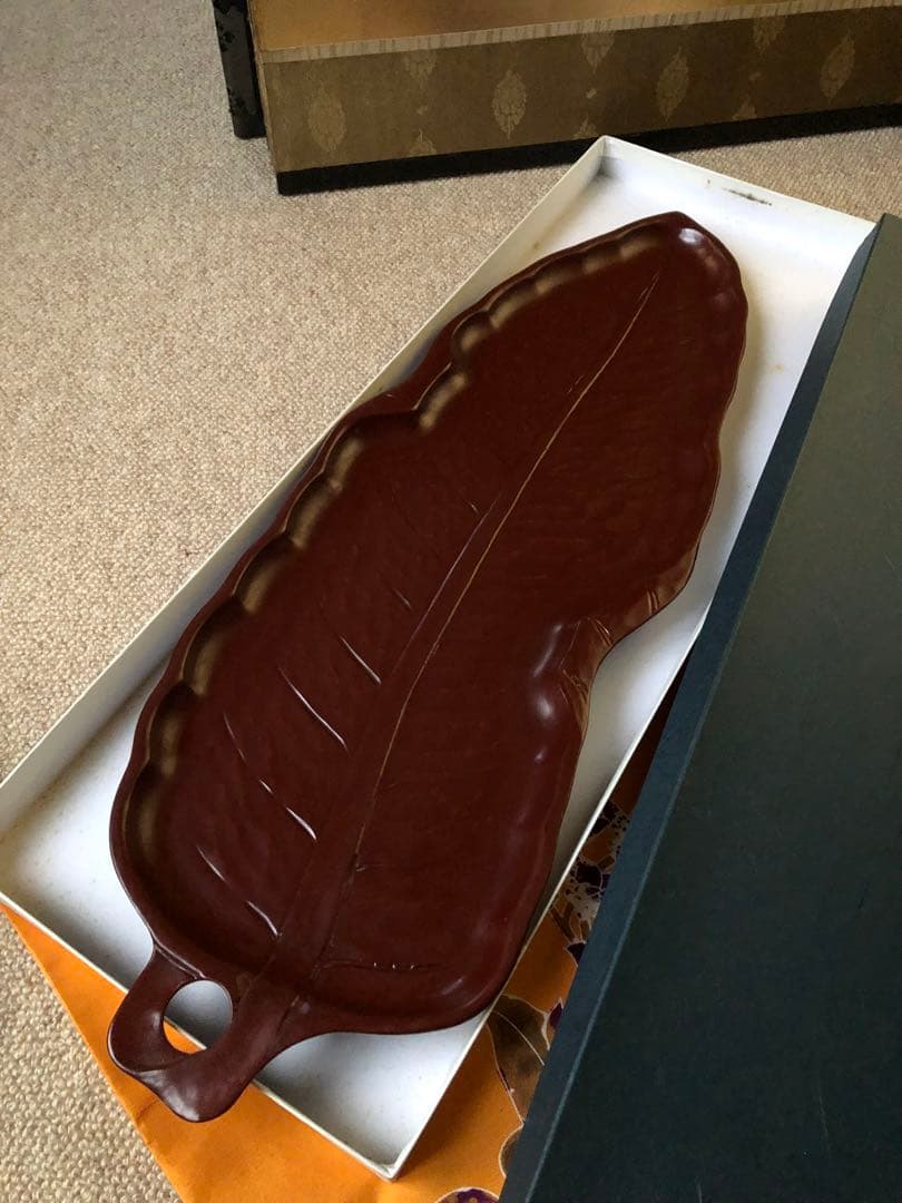 漆器 葉型 盆 箱入　54㎝