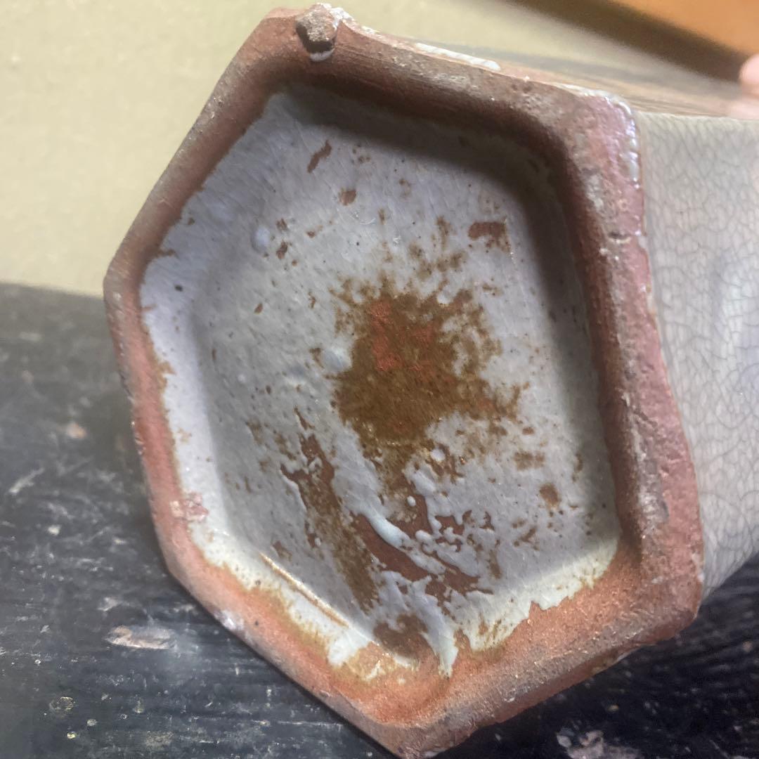 中国古玩　面取山水図花瓶【大】37cm13cm