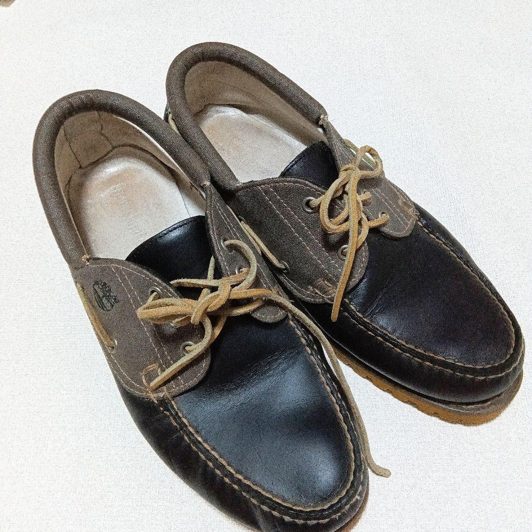 ティンバーランド　スリーアイ　モカシン　デッキシューズ　ブラック　28.0