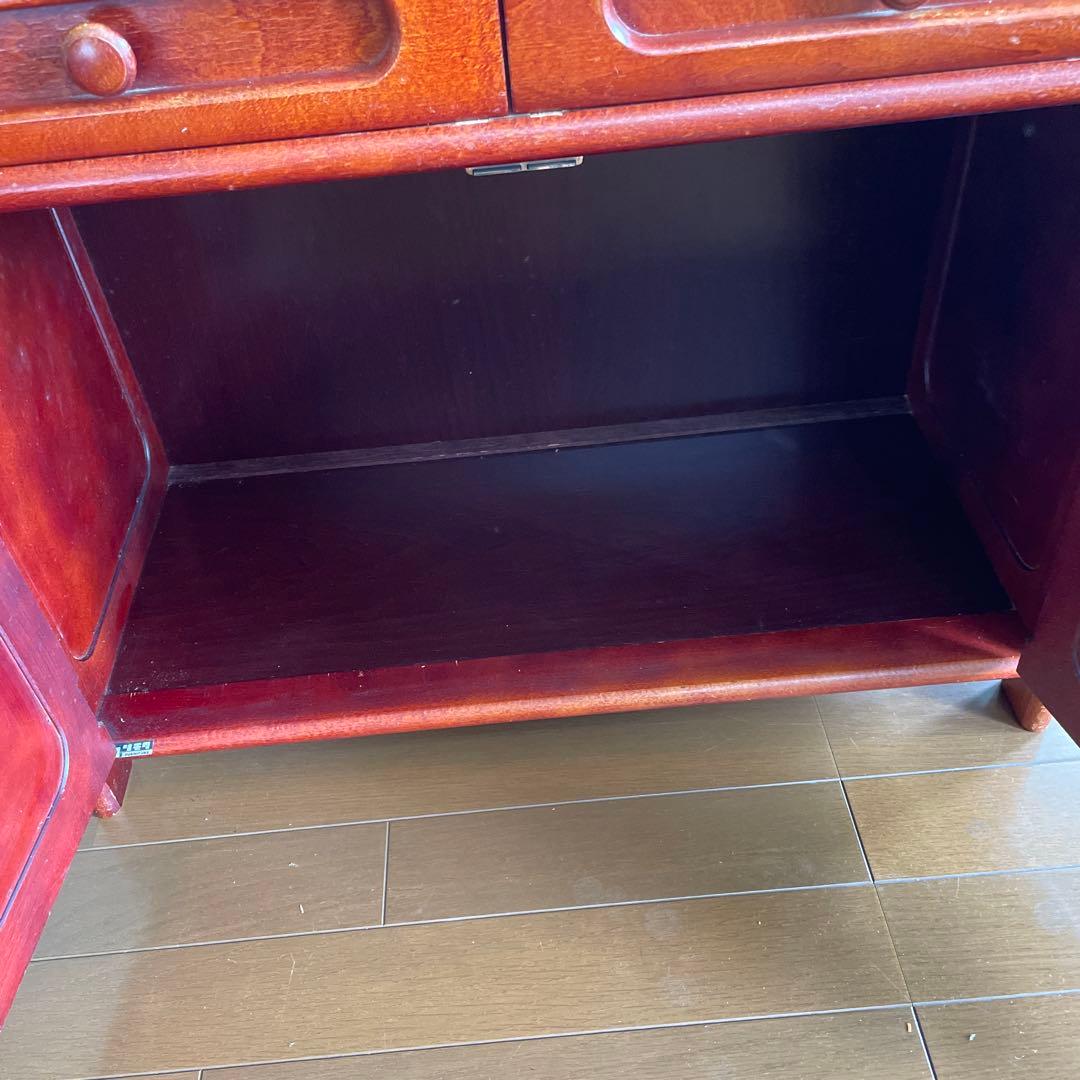 超お得 カリモク昭和レトロ 木製コンソールテーブル コールキャビネット古家具1点