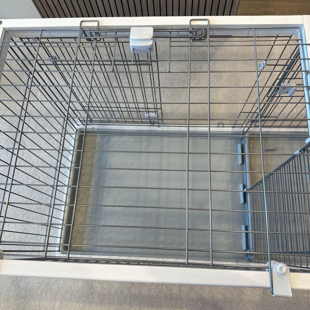 犬用ホワイトケージ 124cm x 62.5cm x 70cm 屋根面付き