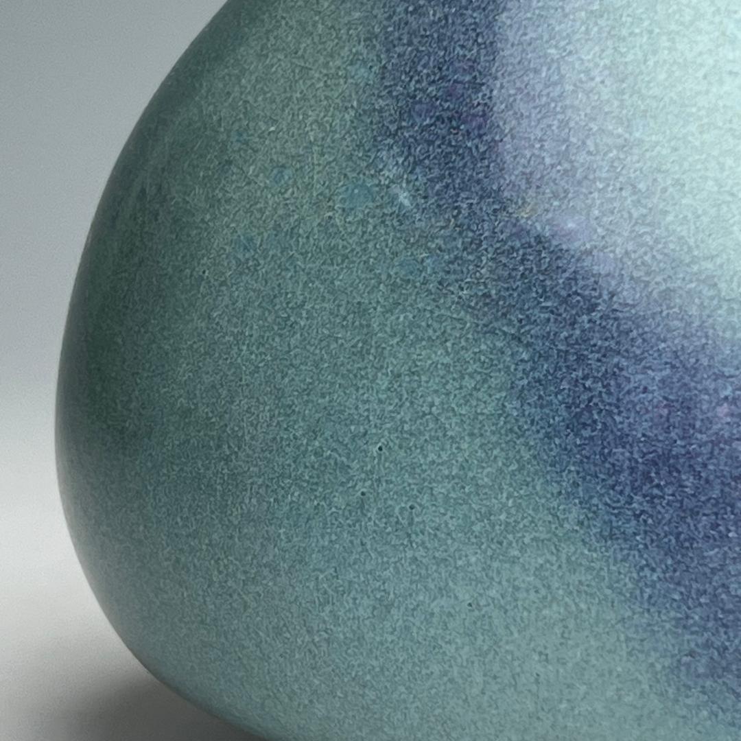 鈞窯天藍釉紫斑長頸瓶 中国古玩 中国美術 唐物 A960