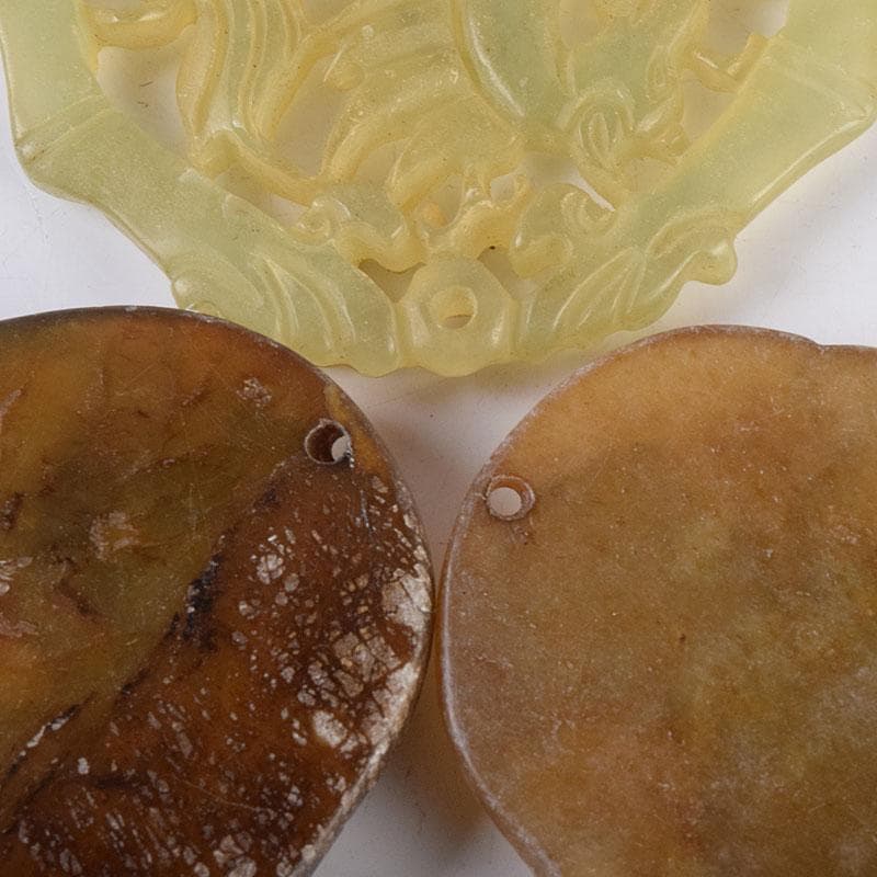 中国　玉石彫刻　玉器　玉珮　根付　11点まとめて　V　R8957