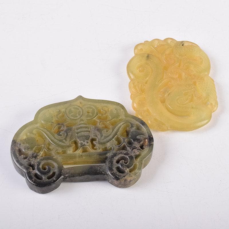 中国　玉石彫刻　玉器　玉珮　根付　11点まとめて　V　R8957