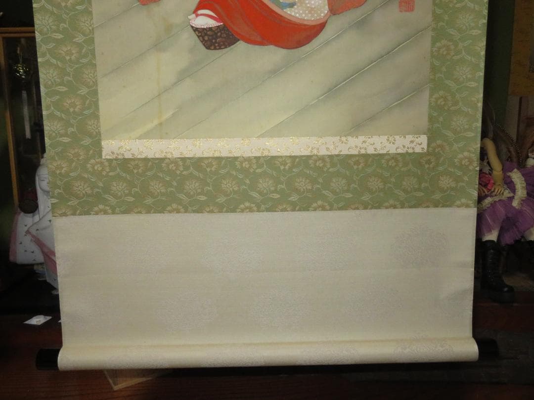 ◆　光春　「舞妓」　絹本　日本画　掛軸　◆