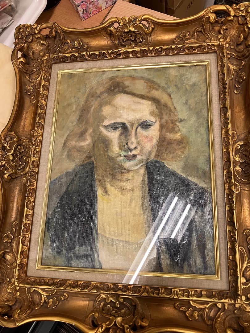 坂本繁二郎「少女」絵画 油絵 現状 人物画 贋作 レア 希少 しょうじょ