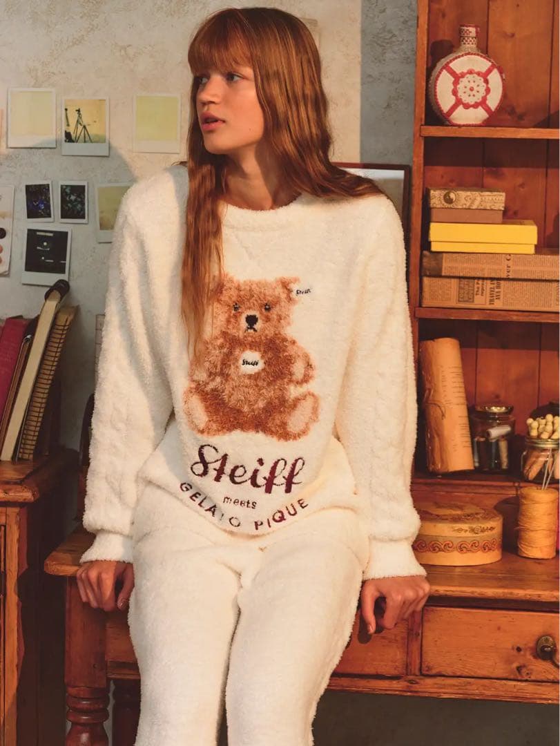 セットアップ ジェラートピケ 【Steiff】Jamesジャガードプルオーバー白