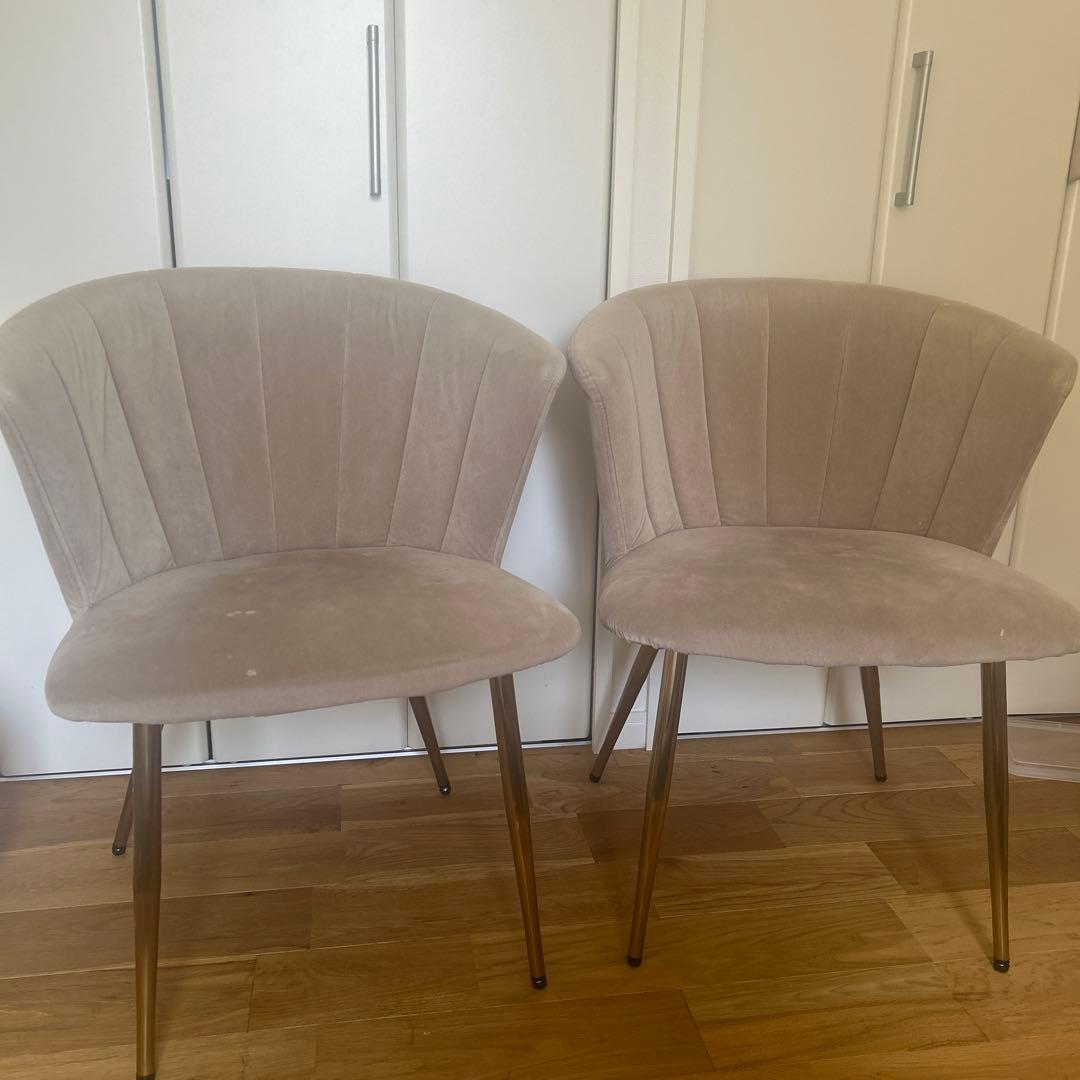 ダイニングチェア ドレッサーチェア　韓国　2脚セット