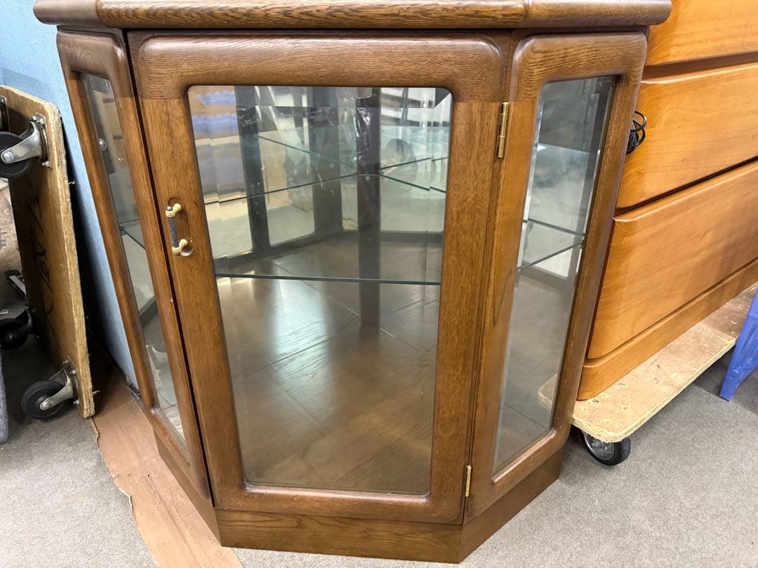 カリモク　飾り棚　ショーケース　アンティーク