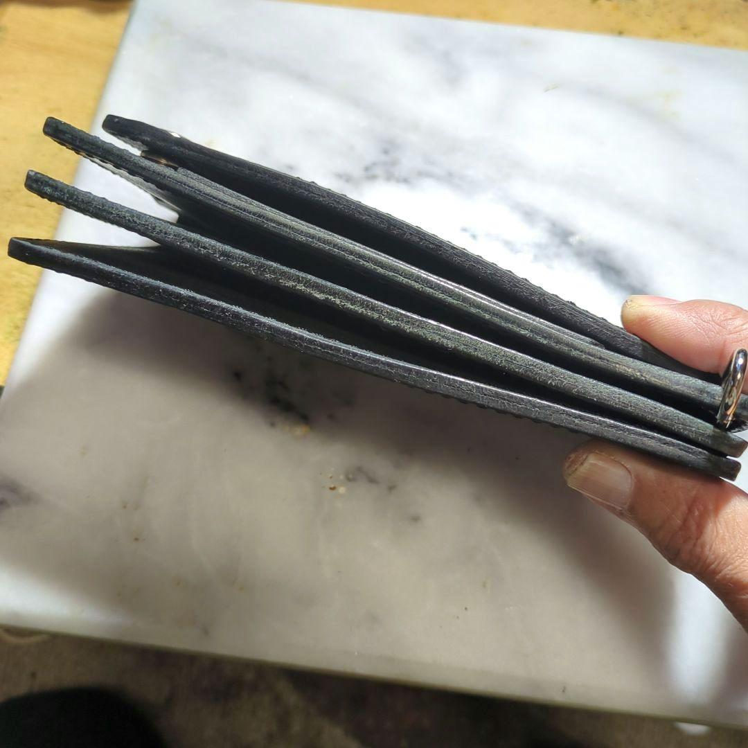 姫路ヌメ革 トラッカーウォレット ハンドメイド ロングウォレット 長財布 黒