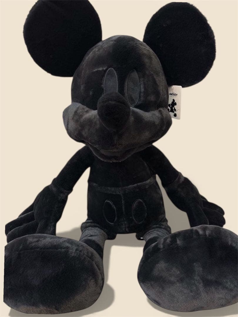 ミッキーマウス 100cmぬいぐるみ 白黒セットブランケット付