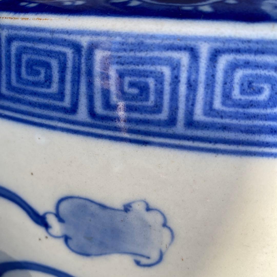 明治大正時代頃の瓢箪図火鉢42cm28cm