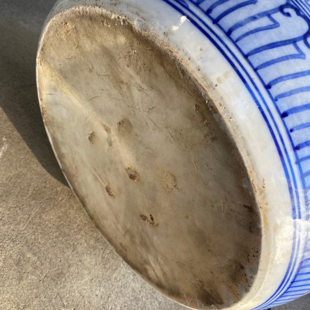 明治大正時代頃の瓢箪図火鉢42cm28cm