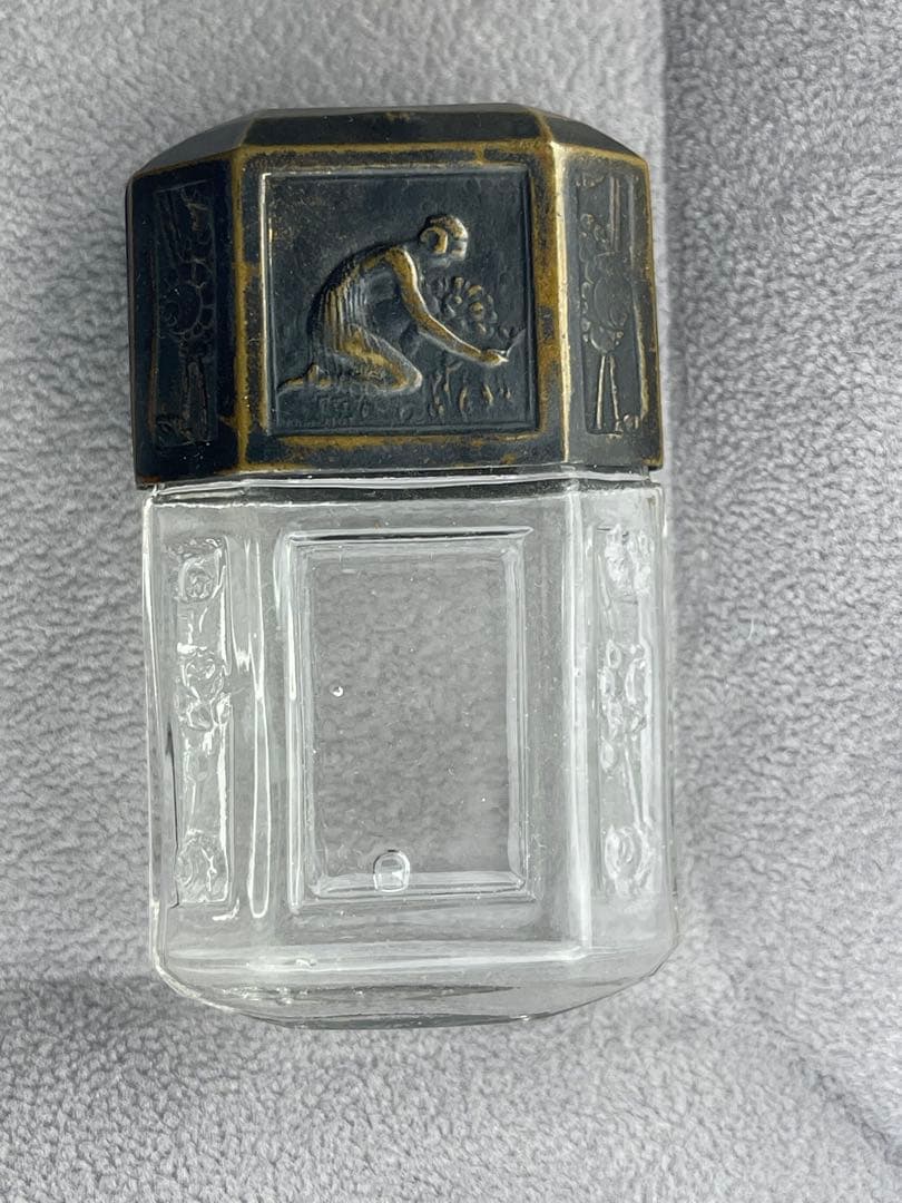 MARCEL PAUTOT アールデコ香水ボトル ガラスと金属 香水瓶 フランス