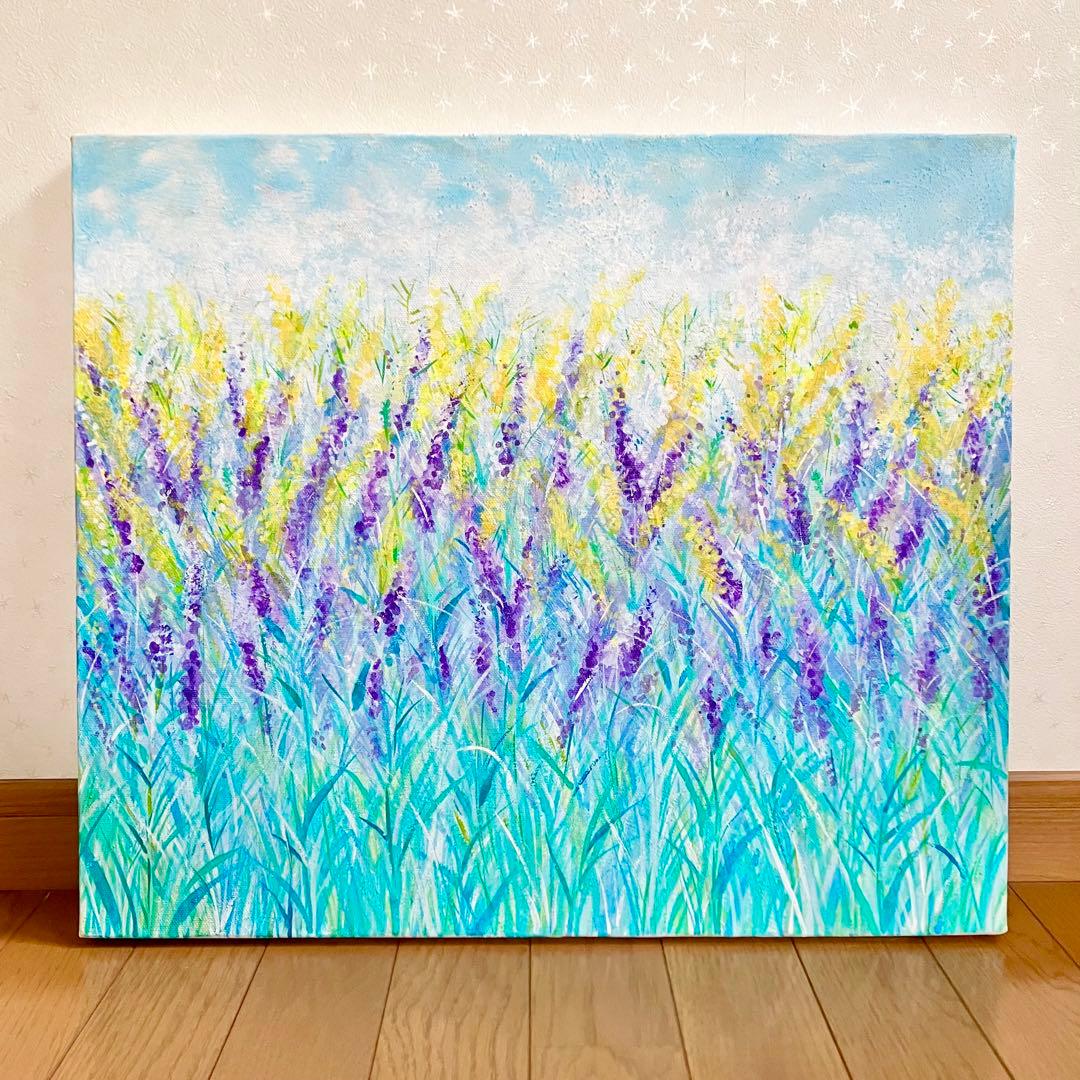 flower garden＊10号キャンバス　絵画　原画　風景画　春　大きい