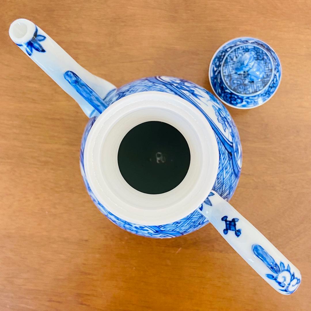 煎茶道具 盛盞瓶 染付　高野昭阿弥　共箱　茶器　水注　水差し　磁器　仙盞瓶