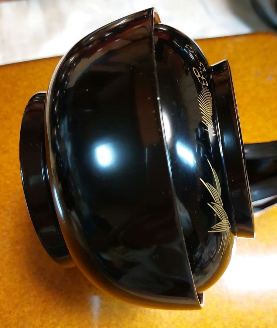 輪島黒塗松竹梅沈金蒔絵五客