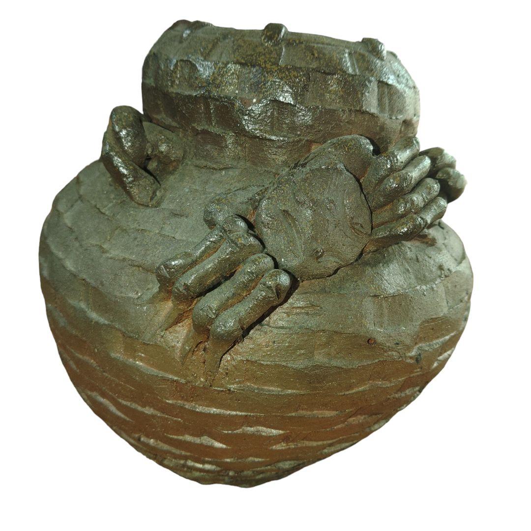 唐津　蟹花籠壺　変わり壺