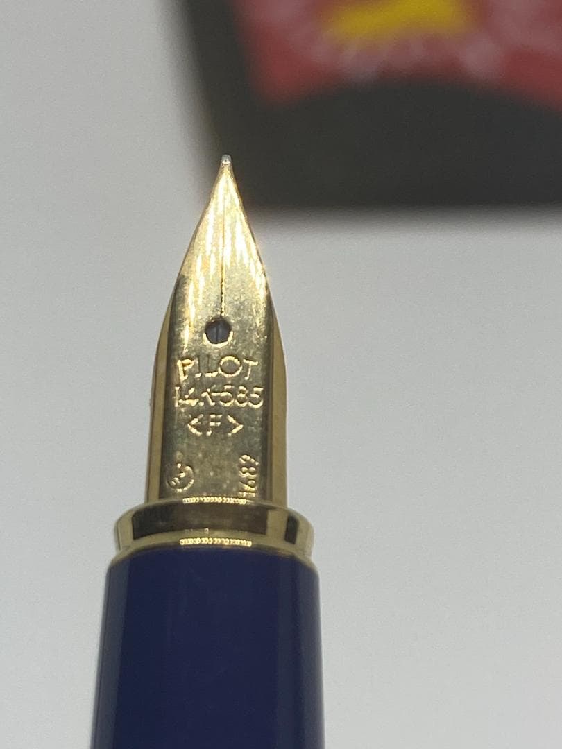 【金ペン・廃番・昭和レトロ・おまけ付き】パイロット/“L”/FP+BP/青系軸