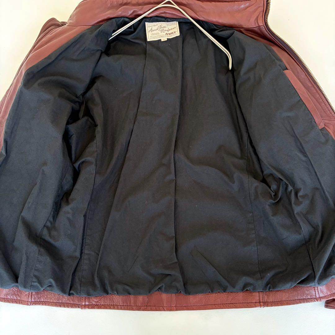 AVIREX アヴィレックス ラム レザー ジャケット Ｍ65 ミリタリー L