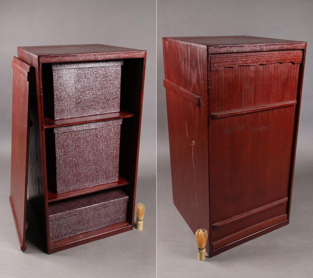 M667/輪島塗 桐鳳凰草花扇面金蒔絵 銀象嵌 螺鈿細工 黒塗内朱塗五段重 重台