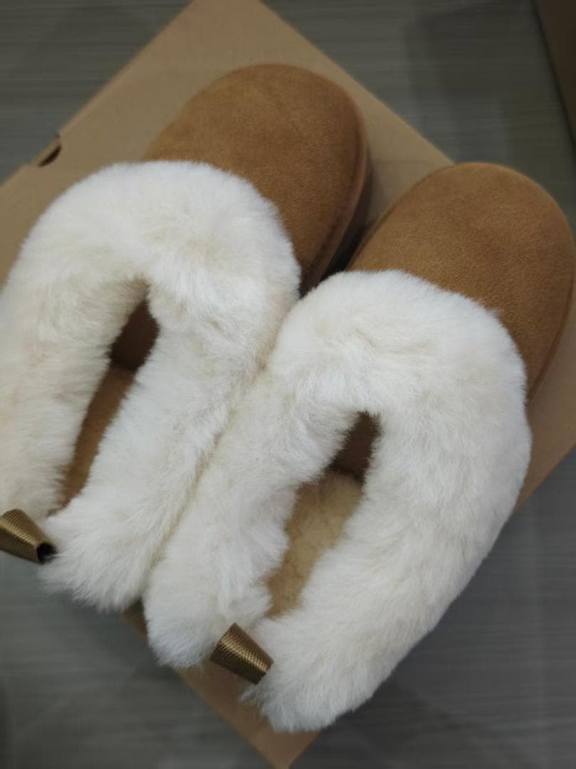 UGG ムートンブーツ 37 ブラウン/ホワイト 23.5cm