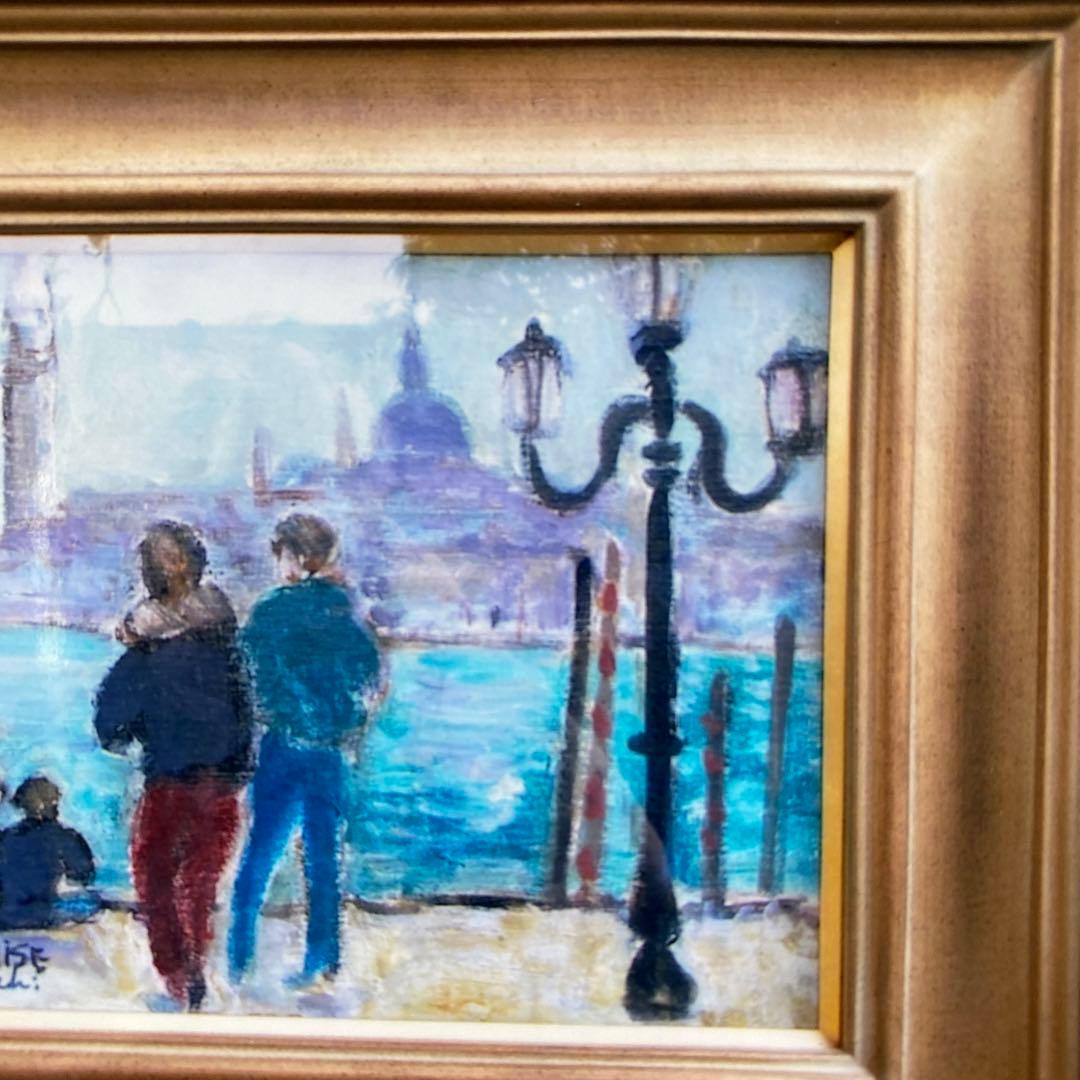 絵画　油彩画　油絵　「サンマルコ広場」3F 菊地正則　パリ　美品　額付き送料無料