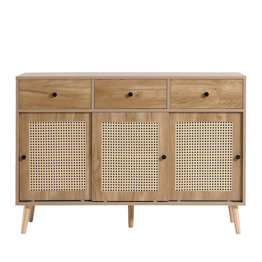 キャビネット サイドボード 引き出し付き 大容量 2段収納 サイドボード 扉付き