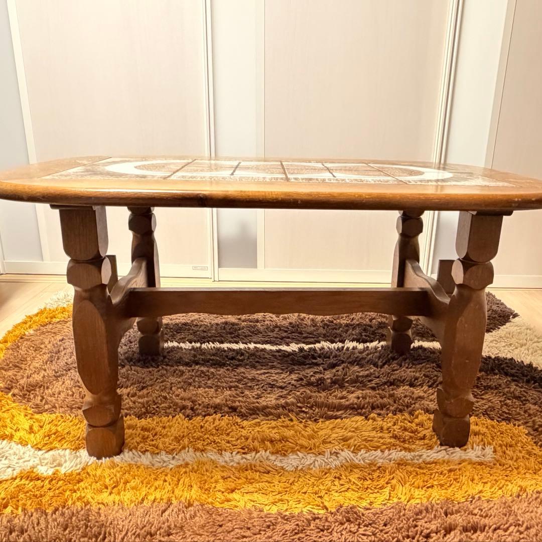 輸入ヴィンテージ　タイルトップソファテーブル　ミッドセンチュリー