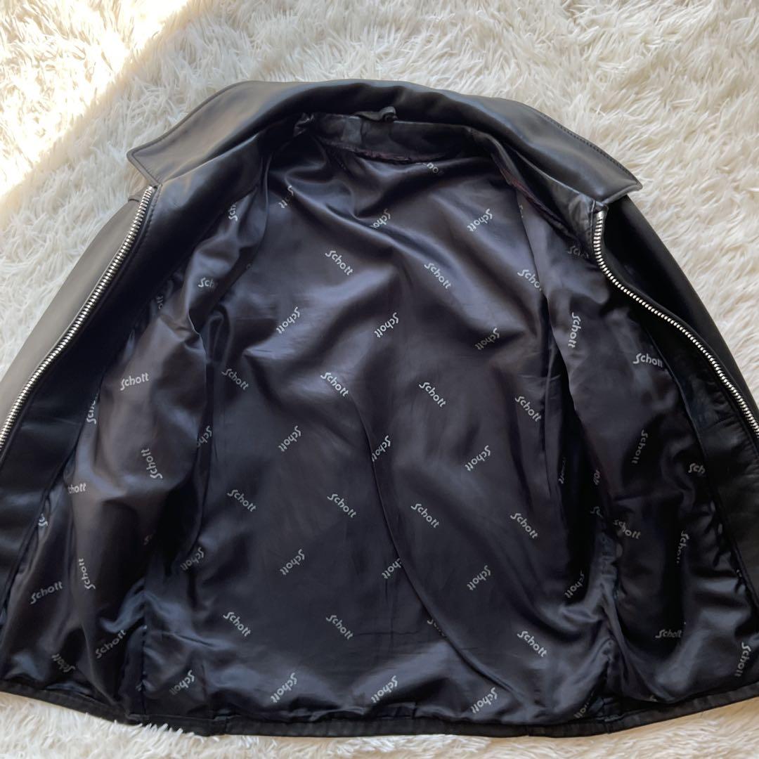 美品✨schott 652 レザージャケット　シングルライダース　本革　38 黒