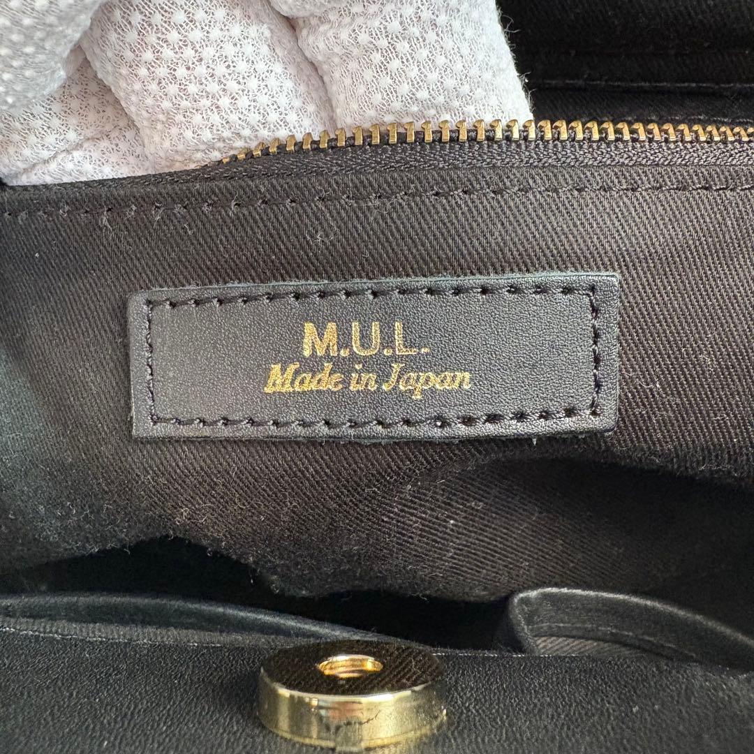 Aki 様M.U.L. レザー ハンドバッグ 2WAY ゴールド金具 日本製 黒