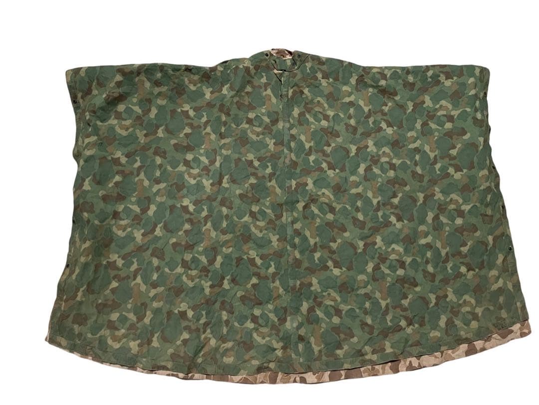 米海兵隊ダッグハンターリバーシブル迷彩ポンチョテント1948年WWII戦争希少品