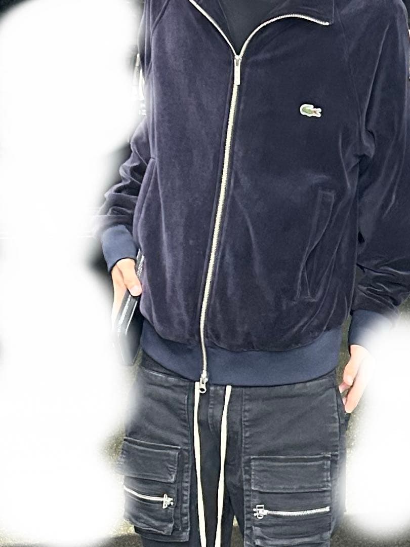 LACOSTE ブラック ジャンパー US S ベロア